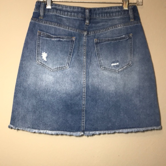 Harper, mini, denim, distress skirt - Picture 2 of 10